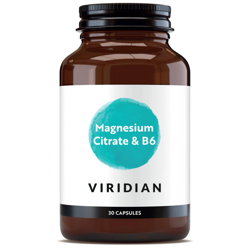 VIRIDIAN magnio citratas + vitaminas B6 - 30 kapsulių