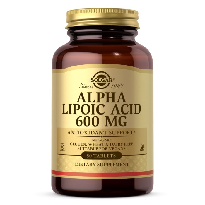 SOLGAR Alpha Lipoic Acid 600 mg - Kwas alfa liponowy 600 mg (50 tabl.)