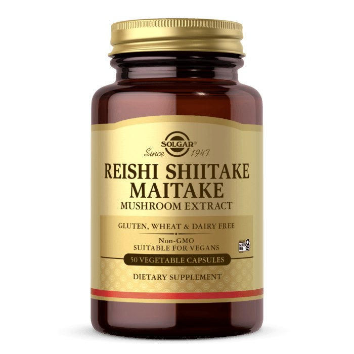 SOLGAR Reishi Shiitake Maitake grybų ekstraktas – 50 kapsulių