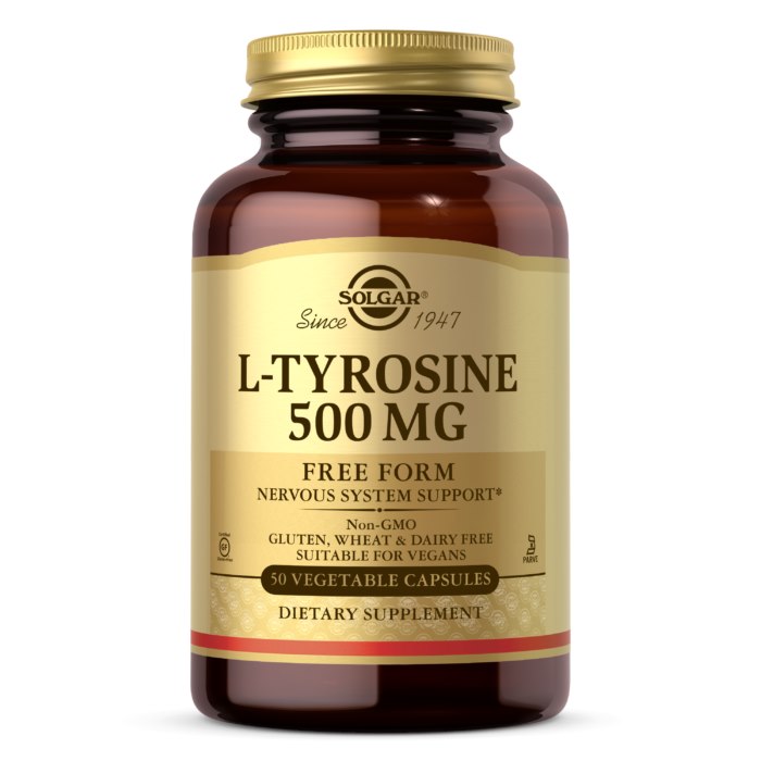 SOLGAR L-tirozinas 500 mg – 100 kapsulių