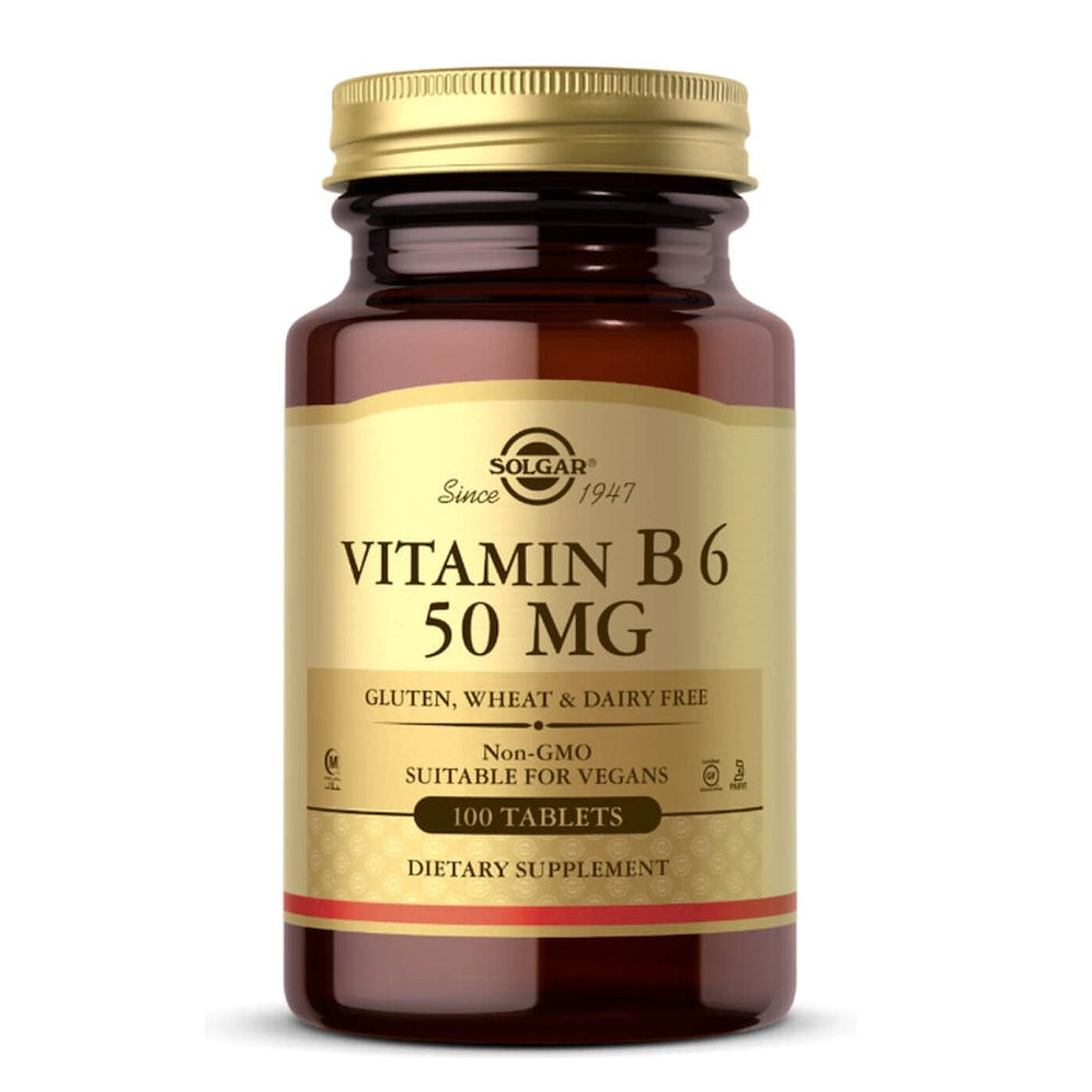 SOLGAR vitaminas B6 50 mg – 100 tablečių