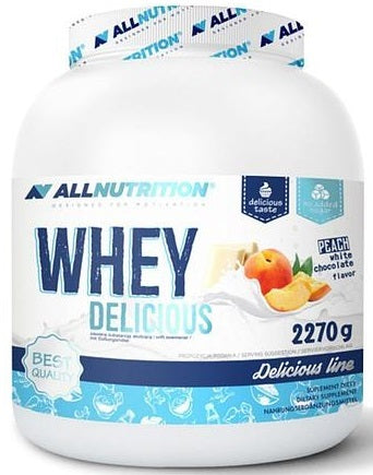 Allnutrition Whey Delicious išrūgų milteliai, braškių skonio – 2270 g