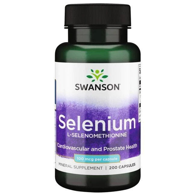 SWANSON seleno L-selenometioninas 100 mcg – 200 kapsulių