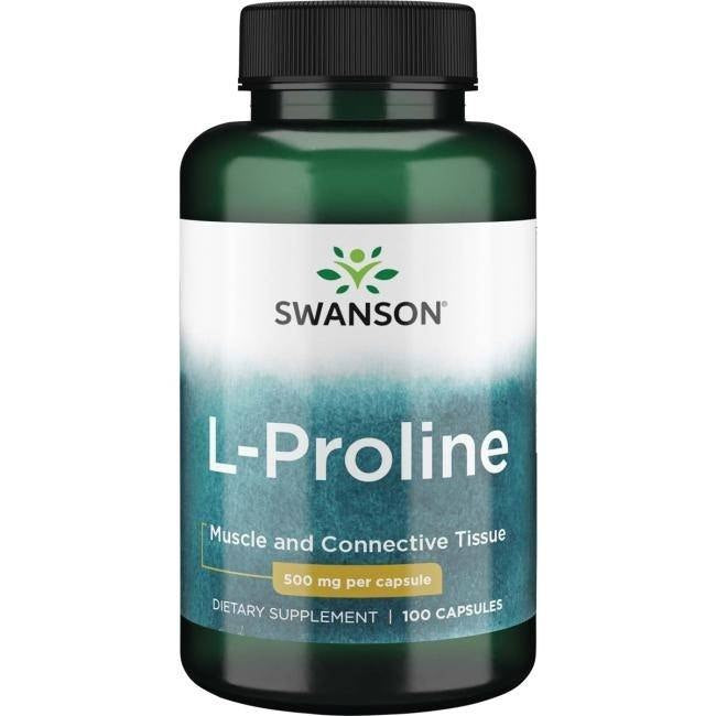 SWANSON L-Prolinas 500 mg – 100 kapsulių