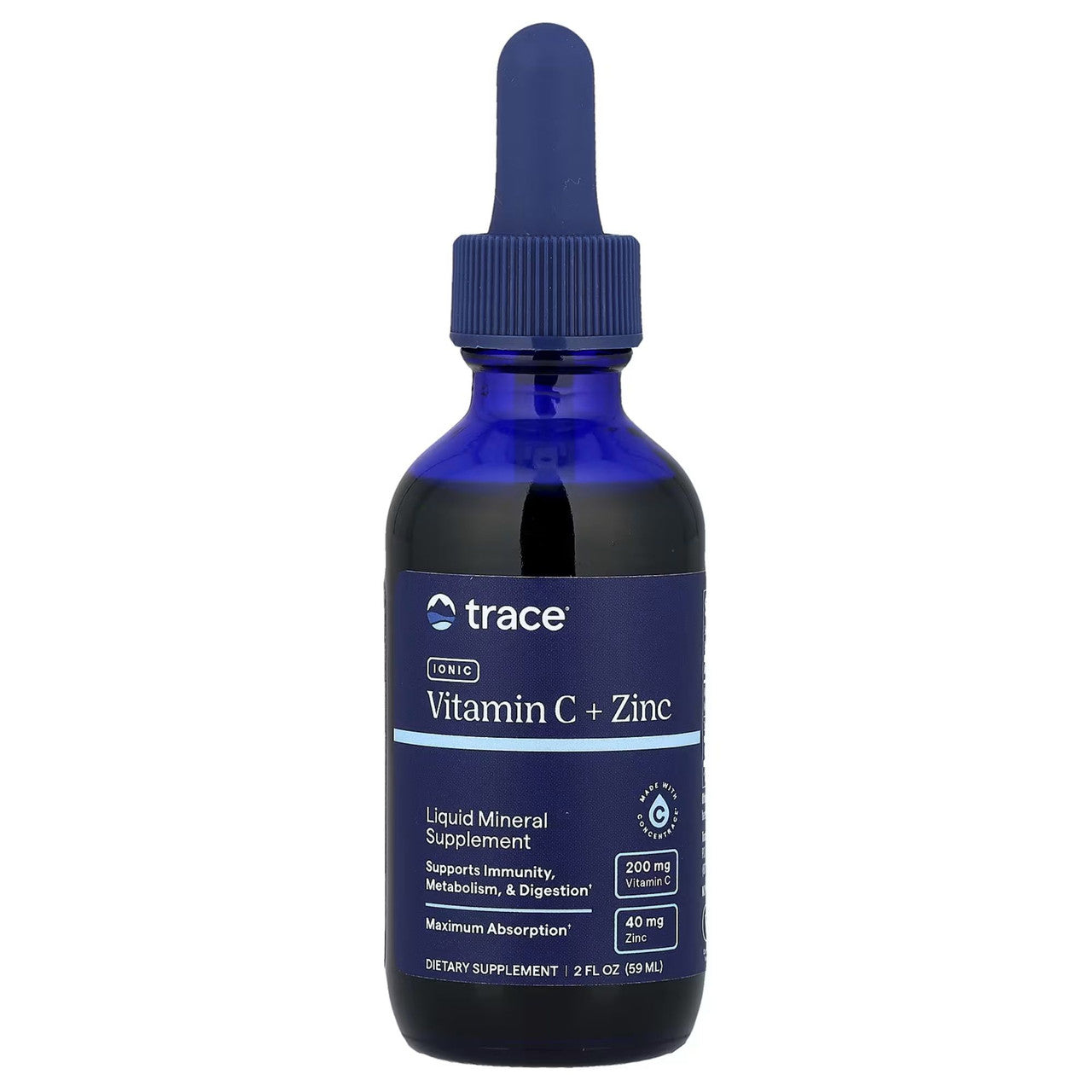 TRACE MINERALS vitaminas C + joninis cinkas - 59 ml