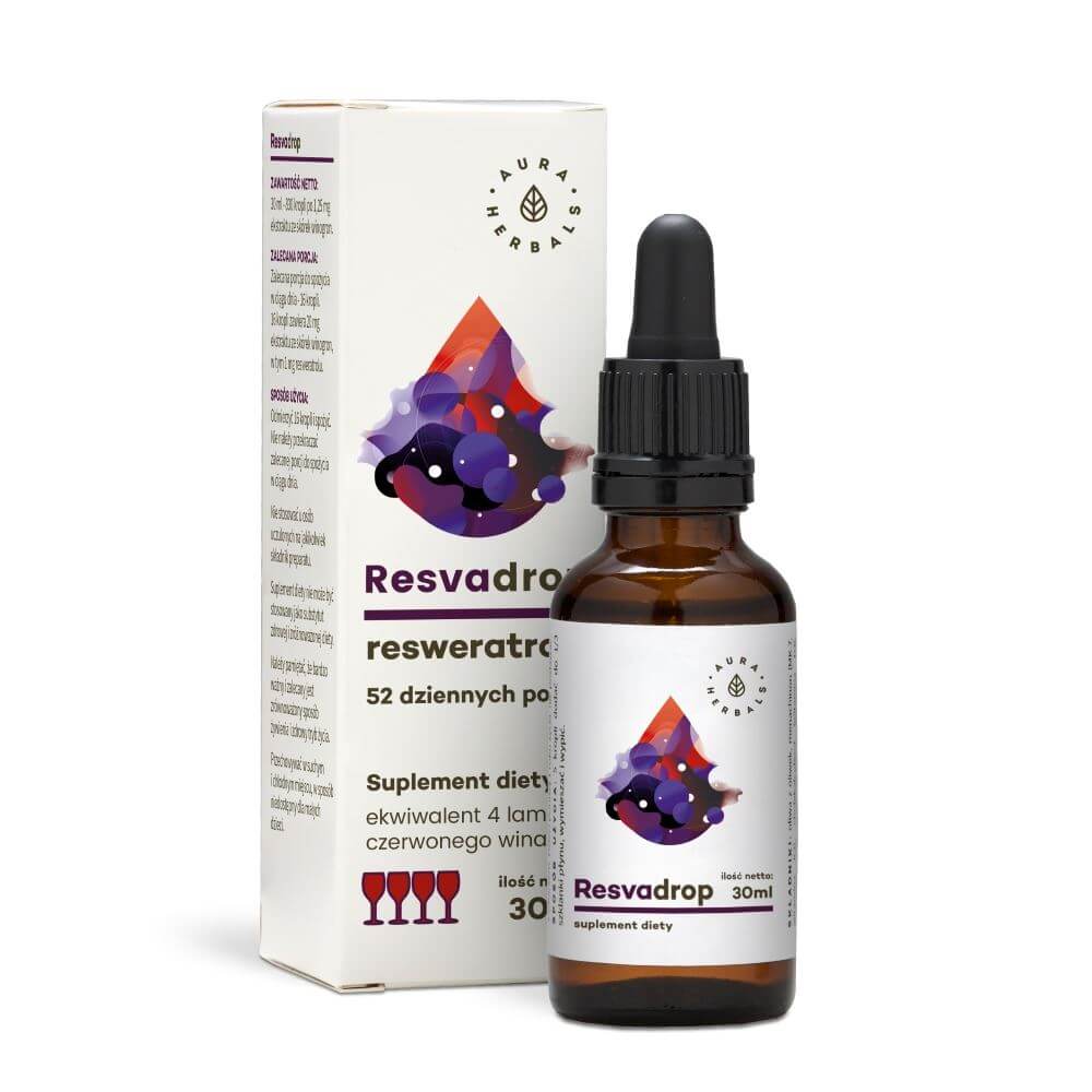 Aura Herbals Resvadrop resveratrolio lašai - 30 ml