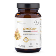 Aura Herbals Omega+ vitaminas D3 400 TV vaikams, 60 atsukamų kapsulių