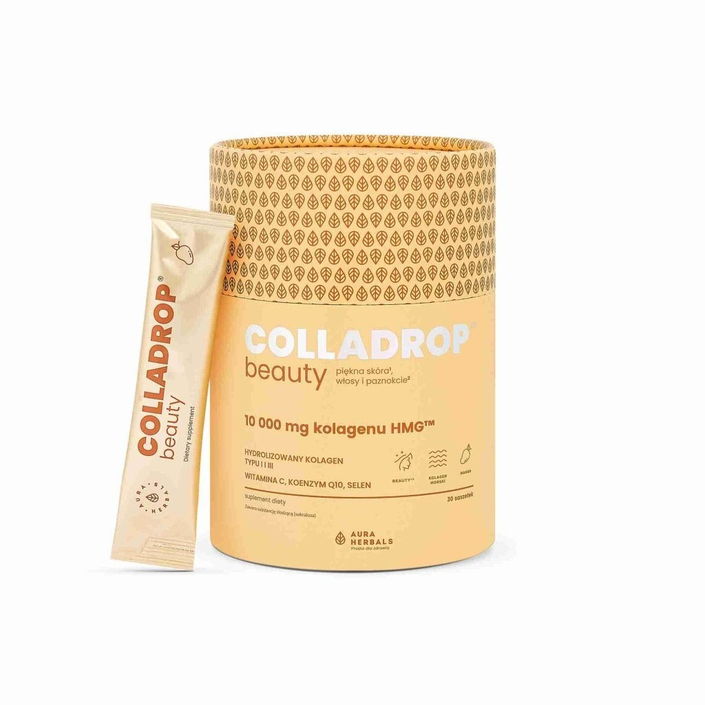 AURA HERBALS Colladrop® Beauty, kolagen HMG™ 10000 mg, mango, saszetki (30 szt.)