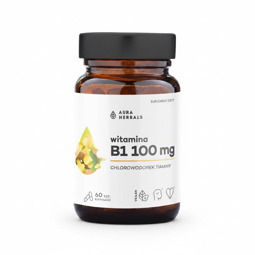AURA HERBALS Witamina B1 100 mg, tiamina (60 kaps.)