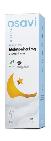OSAVI Melatonina 1 mg z passiflorą - smak czarnej porzeczki (25 ml)