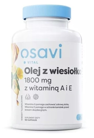 OSAVI Olej z wiesiołka 600 mg z wit. A i E (180 kaps.)