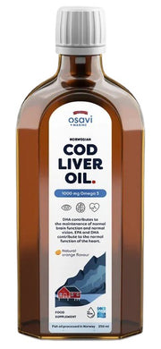 OSAVI Tran Norweski 1000 mg Omega 3, naturalny aromat pomarańczowy (250 ml)