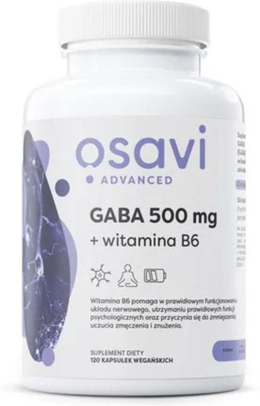 Osavi GABA 500mg + Vitaminas B6 120 kapsulių