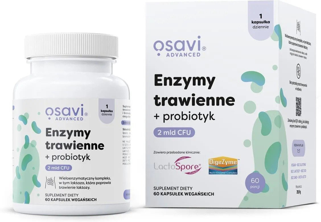 Osavi virškinimo fermentai + probiotikas - 60 kapsulių