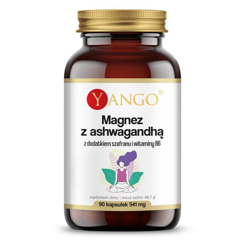YANGO Magnez z ashwagandhą z dodatkiem szafranu i wit. B6 (90 kaps.)