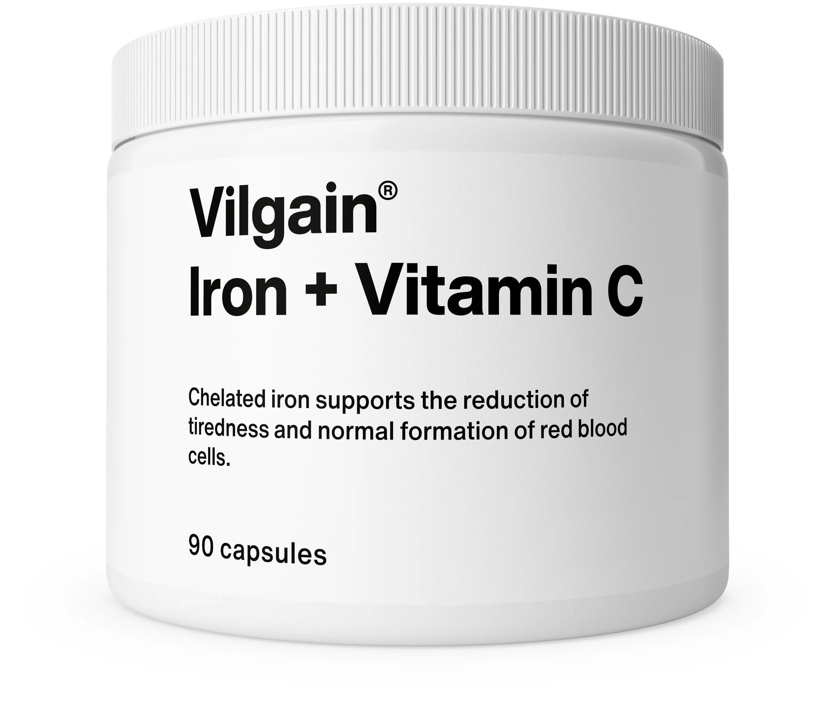 VILGAIN geležis + vitaminas C - 90 kapsulių