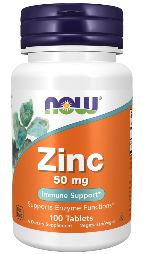 NOW FOODS Zinc - Cynk 50 mg - Glukonian Cynku (100 tabl.)