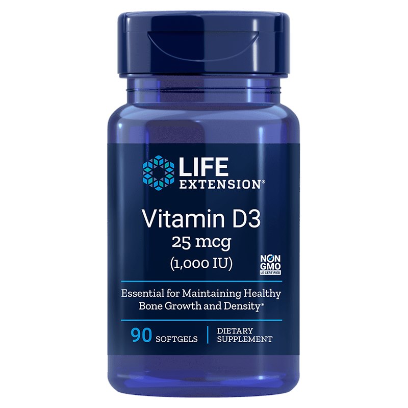 LIFE EXTENSION Witamina D3 1000 IU (90 kaps.)