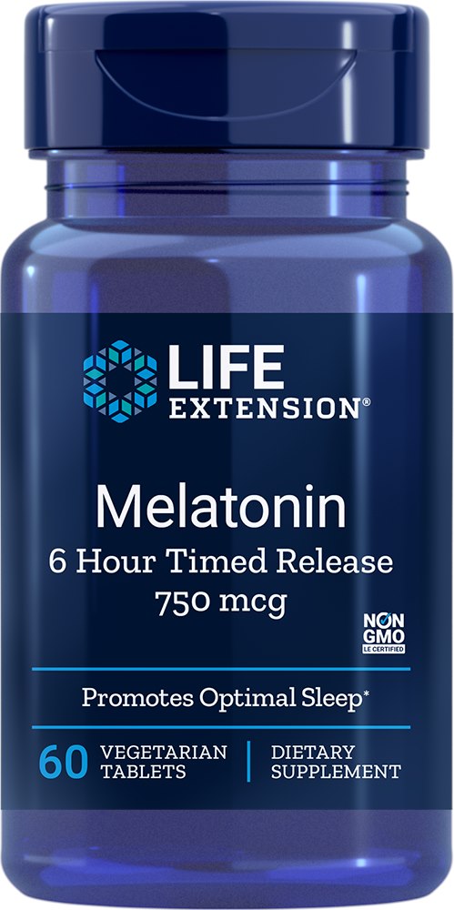 LIFE EXTENSION Melatonin 750 mcg 6 Hour Time Release (60 tabl.)