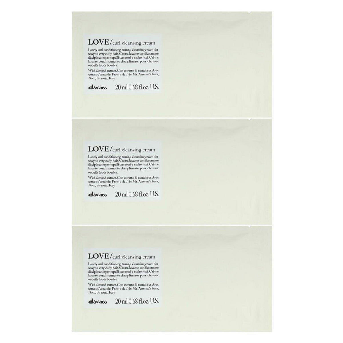 Set, Davines, Love, Hair Shampoo, Curl Enhancement, 12 pcs, 20 ml