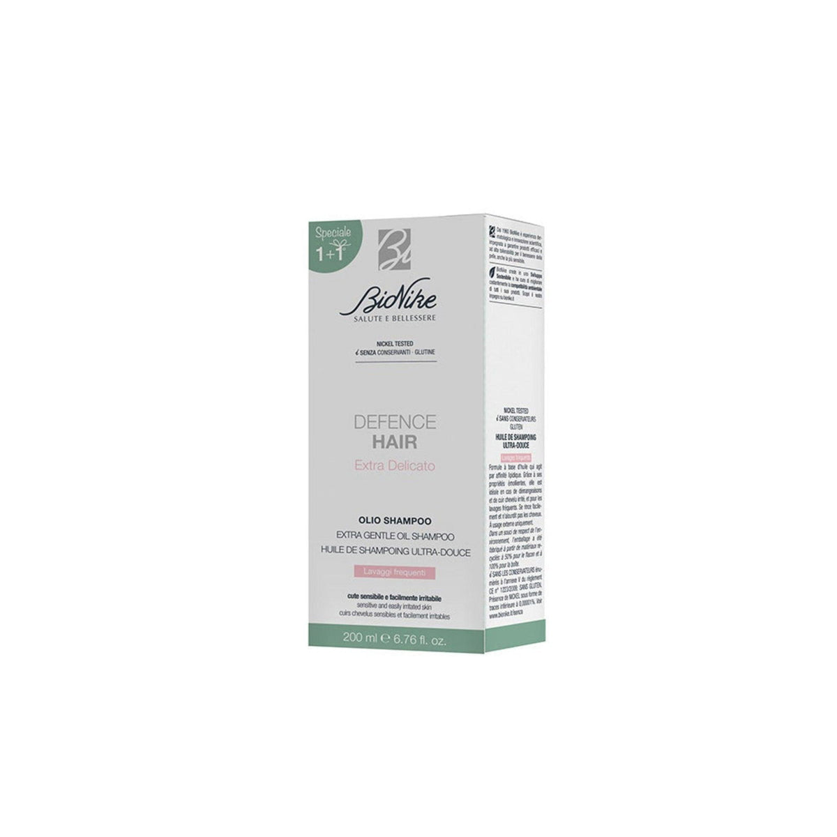 BioNike, Defense Hair Extra Delicate, Hair Shampoo, Hydrating & Soothing, 200 ml