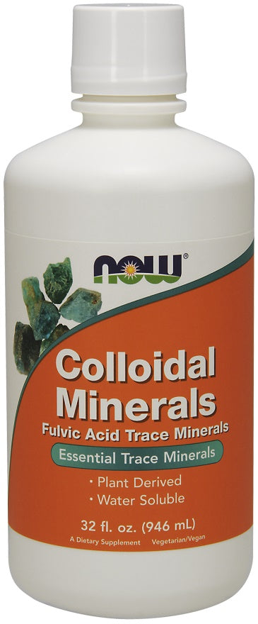 NOW Foods koloidiniai mineralai, aviečių skonio – 946 ml.