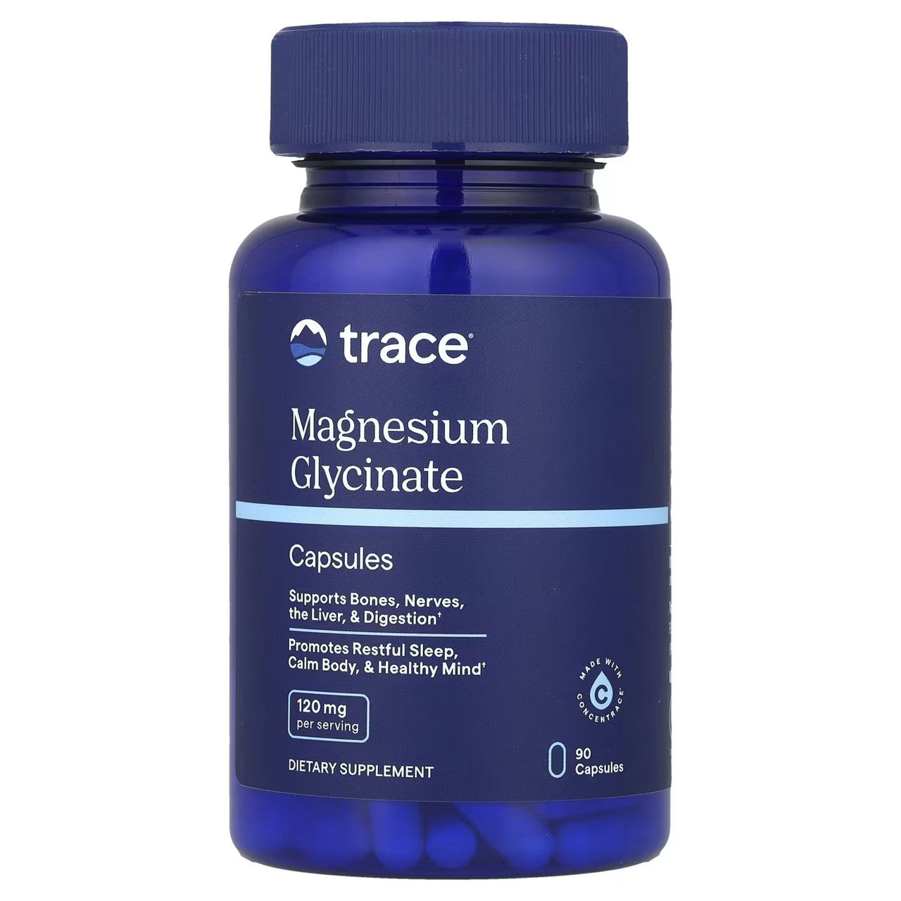 TRACE MINERALS magnio glicinatas 120 mg - 90 kapsulių