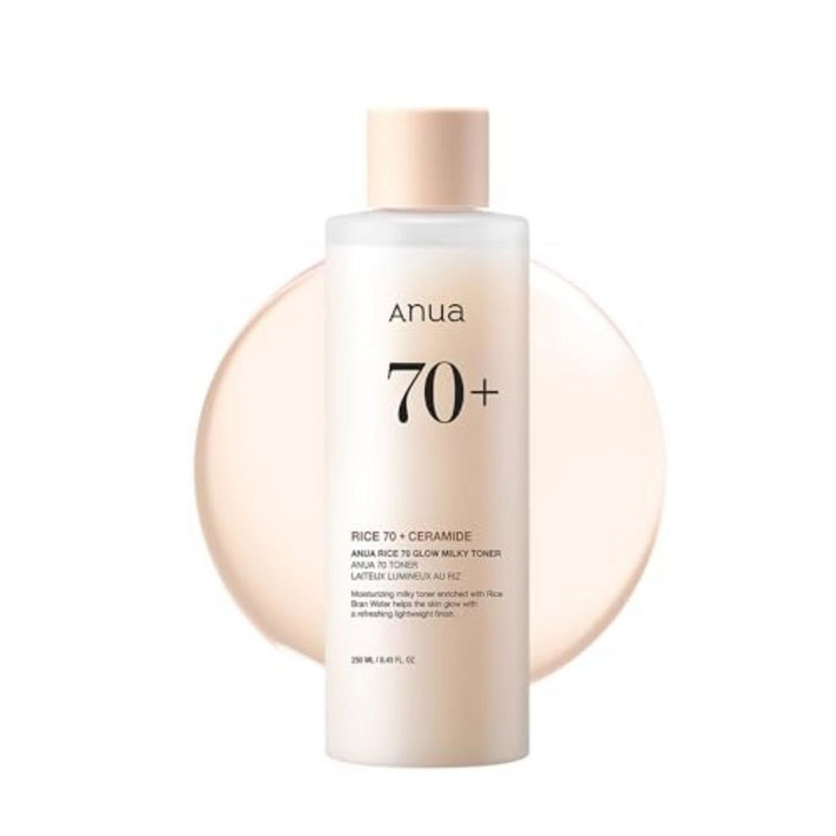Anua, ryžių 70+, keramidų, švytėjimo suteikiantis tonikas veidui, 250 ml