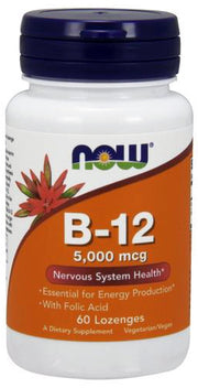 Produkto nuotrauka: NOW Foods Vitamin B-12 with Folic Acid, 5000mcg - 60 pastilių