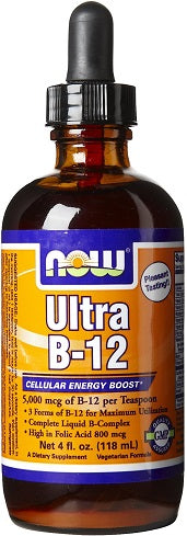 NOW Foods vitaminas B - 12 Ultra, skystas – 118 ml.