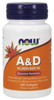 Produkto nuotrauka: NOW Foods Vitamin A & D, 10000/400 IU - 100 minkštųjų kapsulių