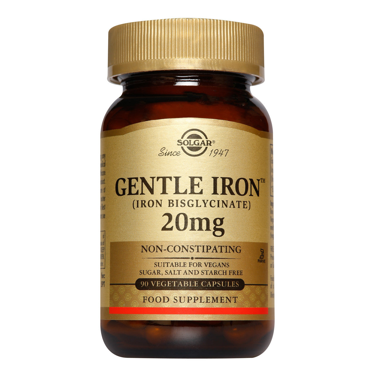 SOLGAR Gentle Iron geležis 20 mg – 90 kapsulių