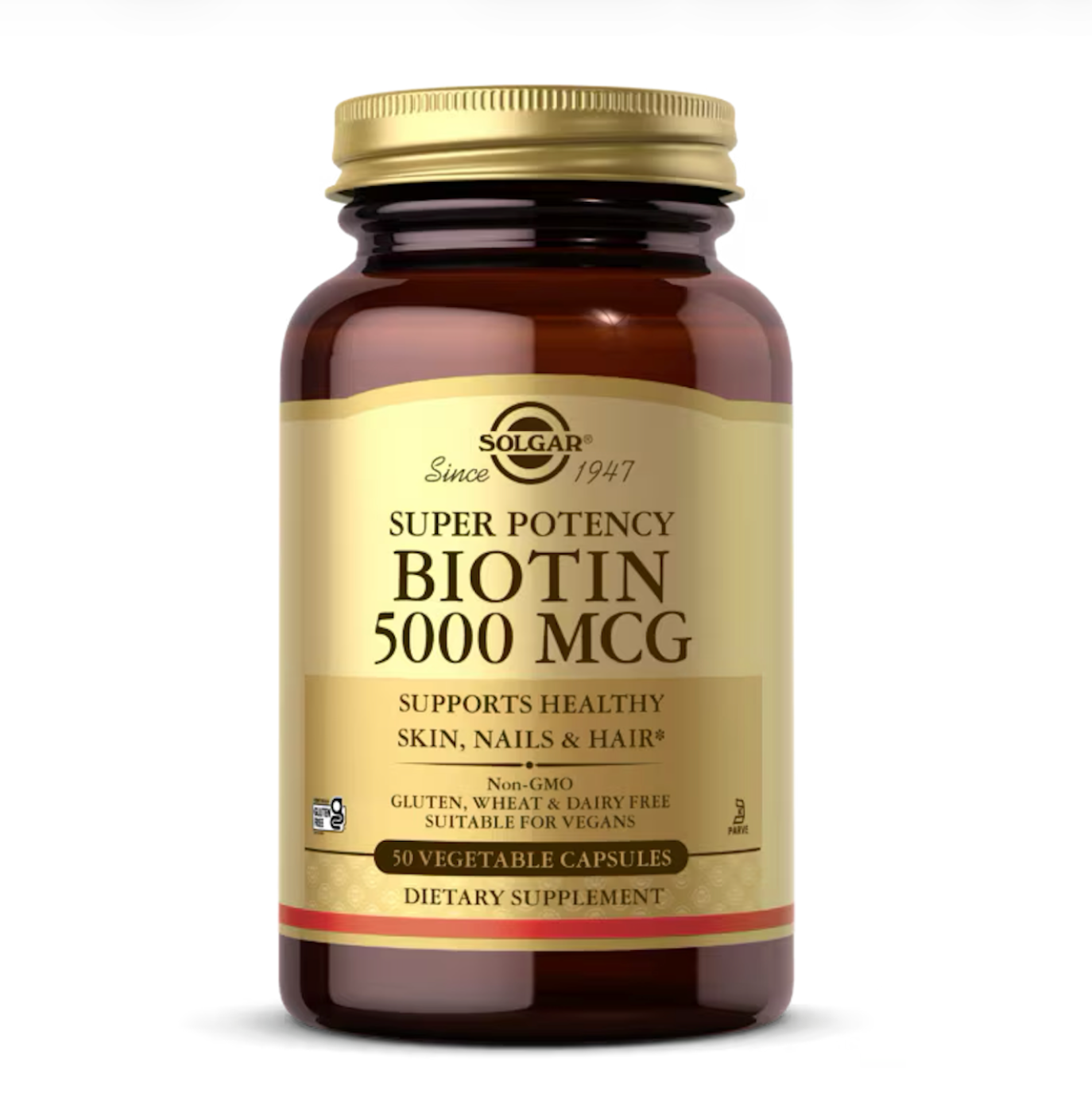 SOLGAR biotinas 5000 mcg – 50 kapsulių