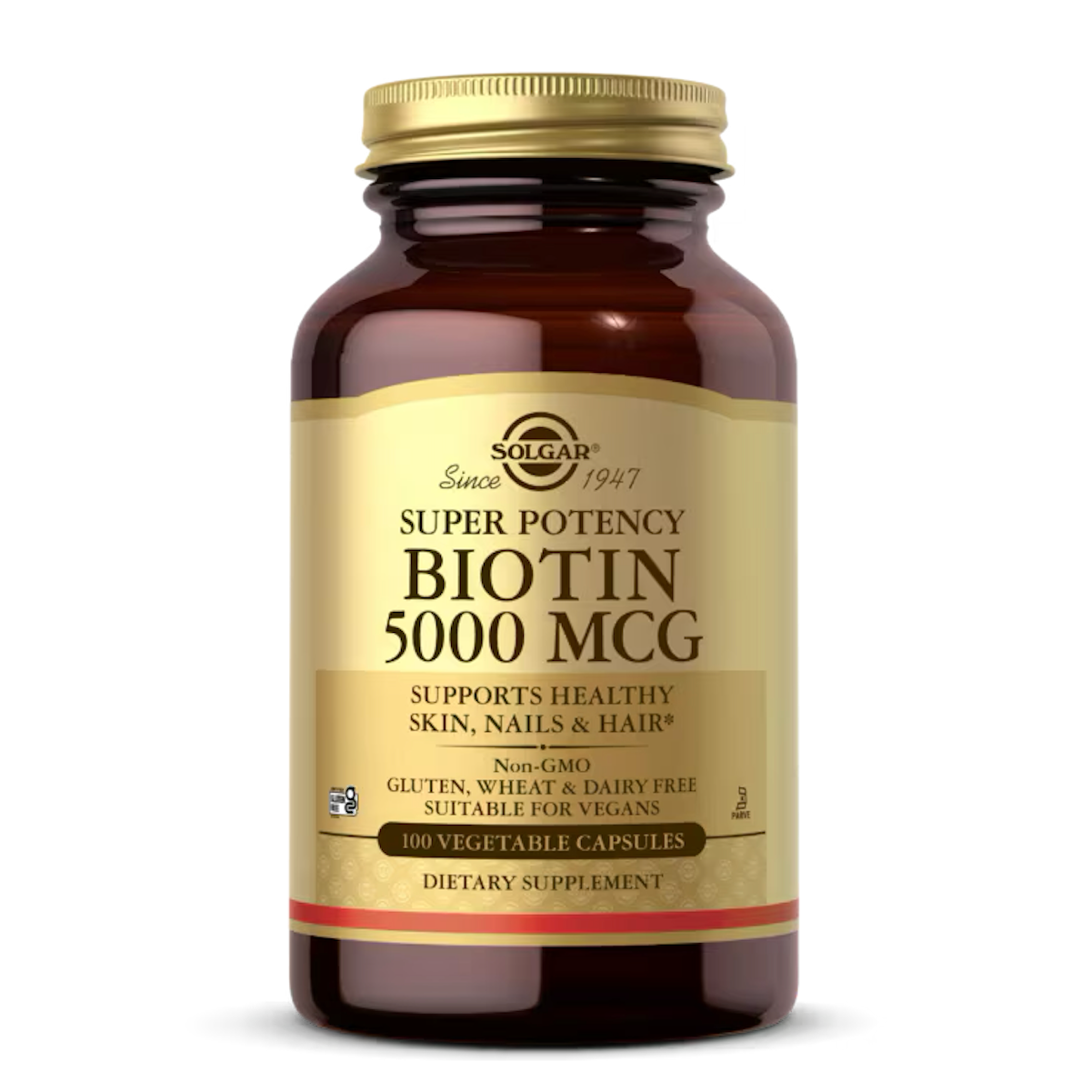 SOLGAR biotinas 5000 mcg – 100 kapsulių