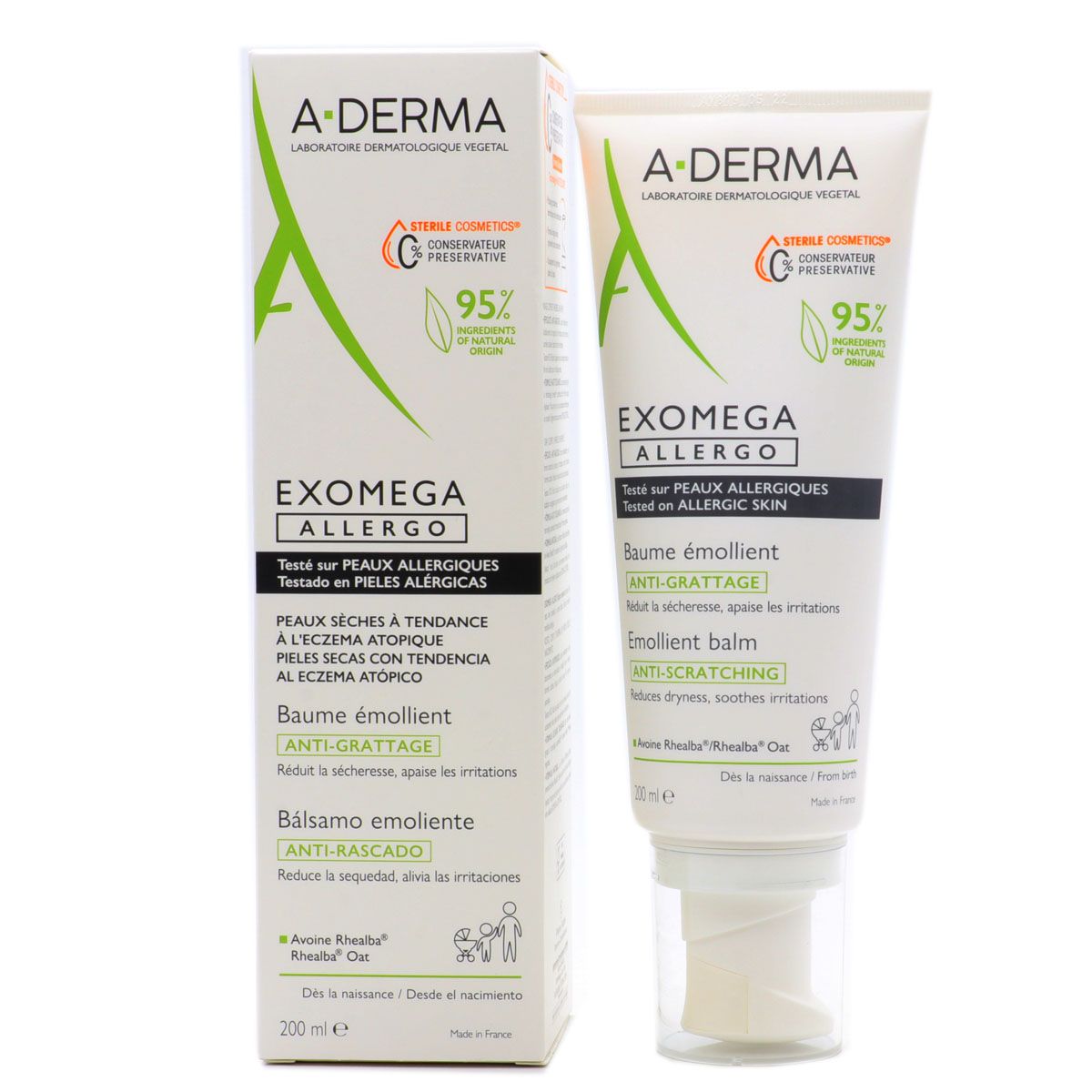 A-Derma, Exomega Allegro, minkštinamasis balzamas veidui, 200 ml
