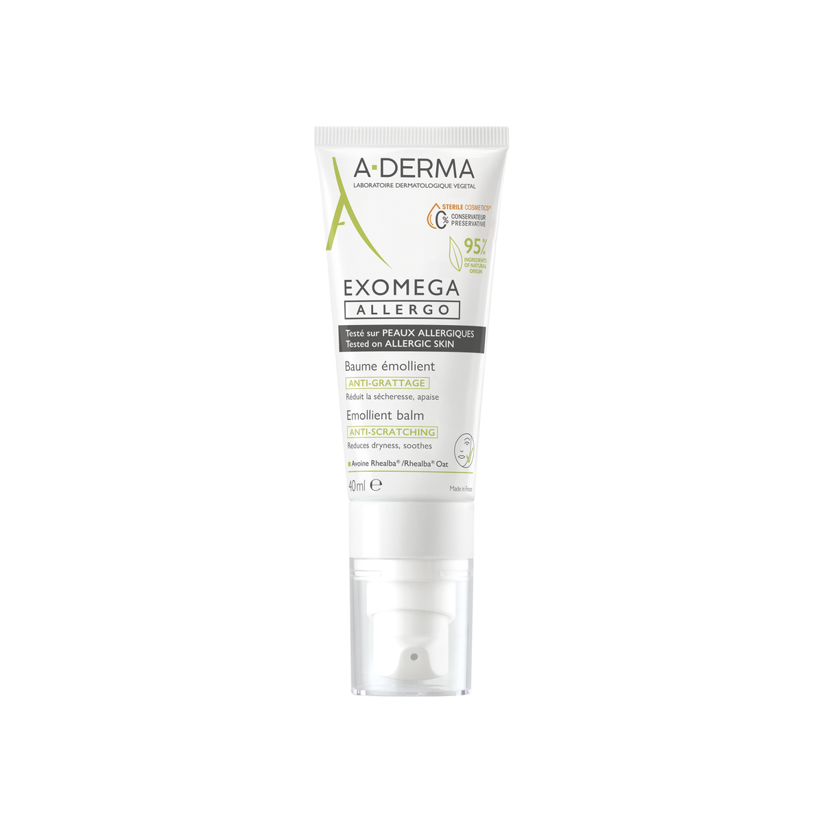 A-Derma, Exomega Allegro, minkštinamasis balzamas veidui, 40 ml