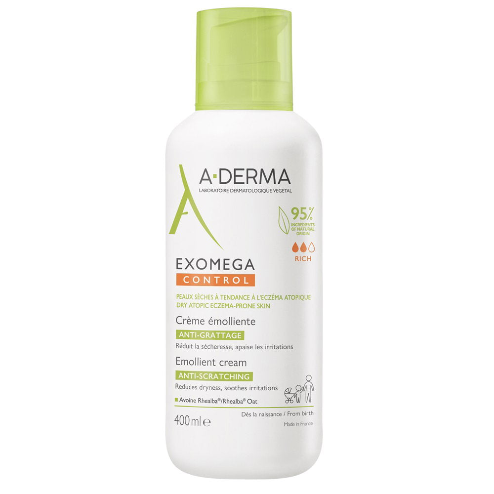 A-Derma, Exomega Control, minkštinamasis kremas veidui ir kūnui, 400 ml