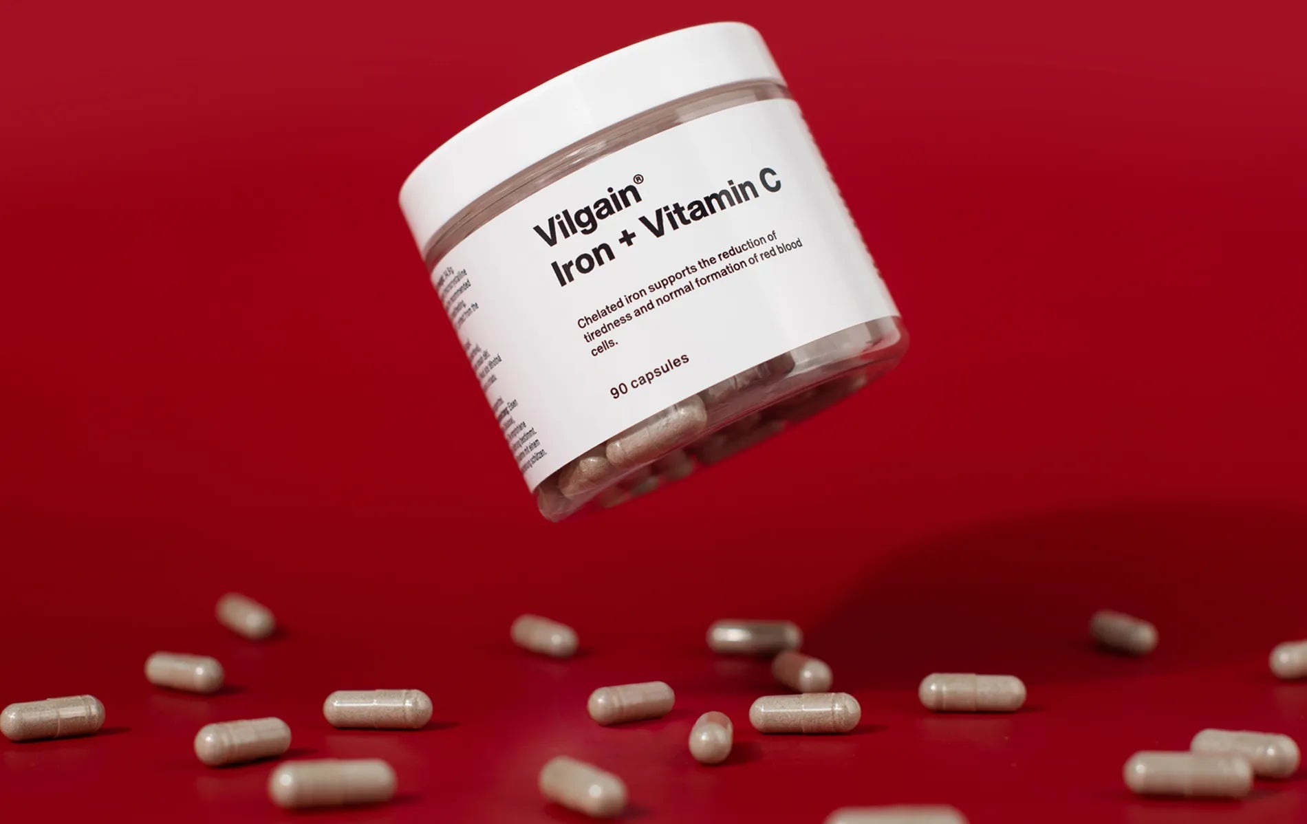 VILGAIN geležis + vitaminas C - 90 kapsulių