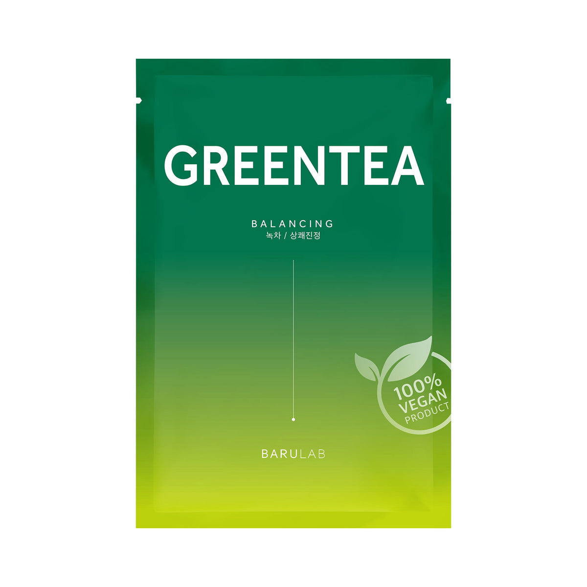 Barulab, The Clean Vegan, Green Tea, Balancing, Sheet Mask, For Face, 23 g