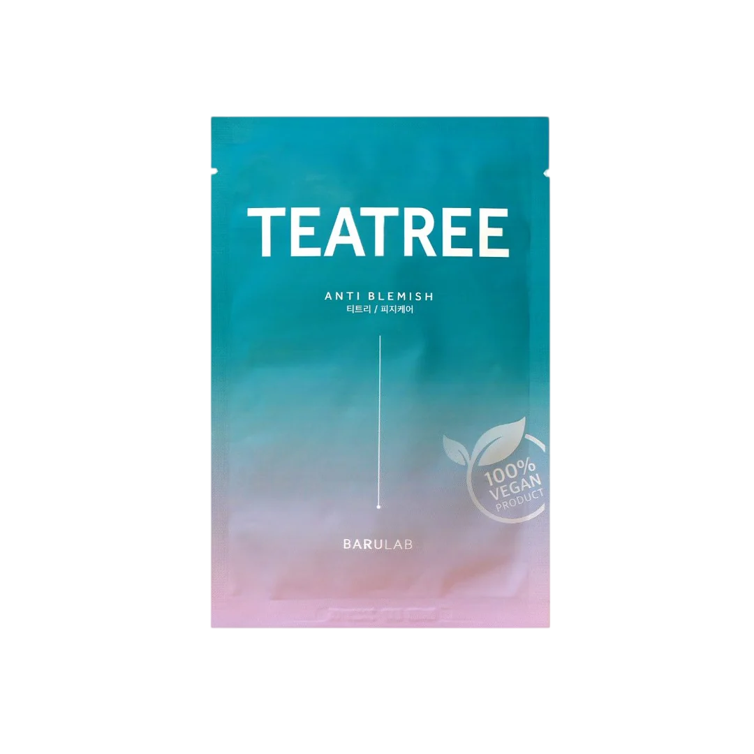Barulab, The Clean Vegan, Tea Tree, Anti-Blemish, Sheet Mask, For Face, 23 g