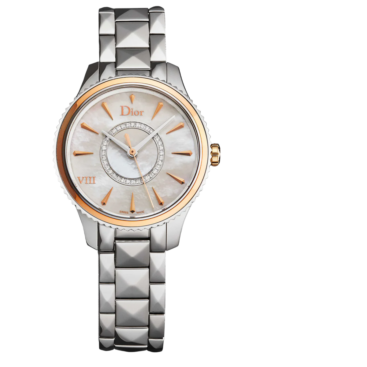 Christian Dior, Dior VIII Montaigne, Quartz Base Metal Watch, Mother-Of-Pearl, Silver, CD1521I0M001, For Women