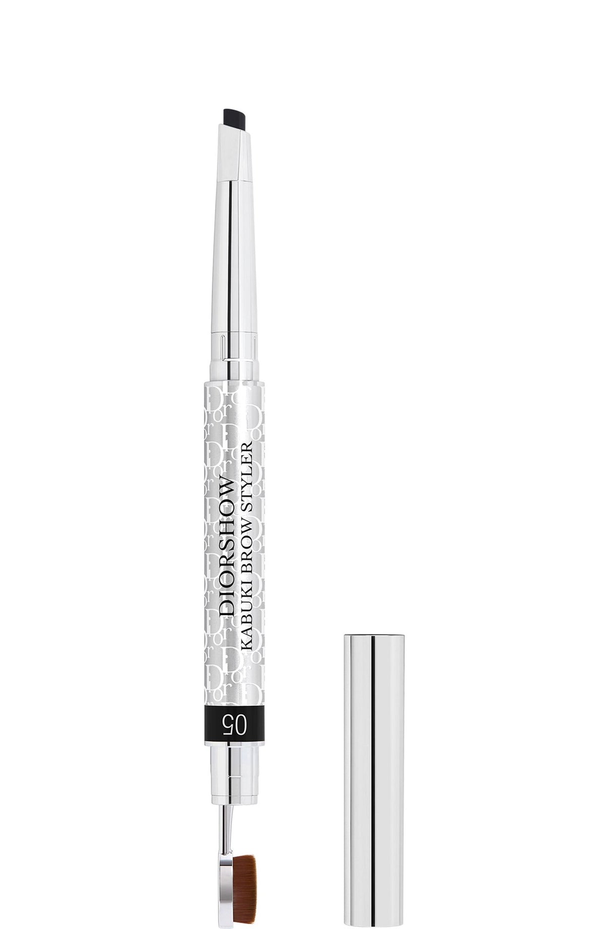 Christian Dior, Diorshow Kabuki, Double-Ended, Eyebrow Cream Pencil & Brush 2-In-1, 05, Black, 0.09 g
