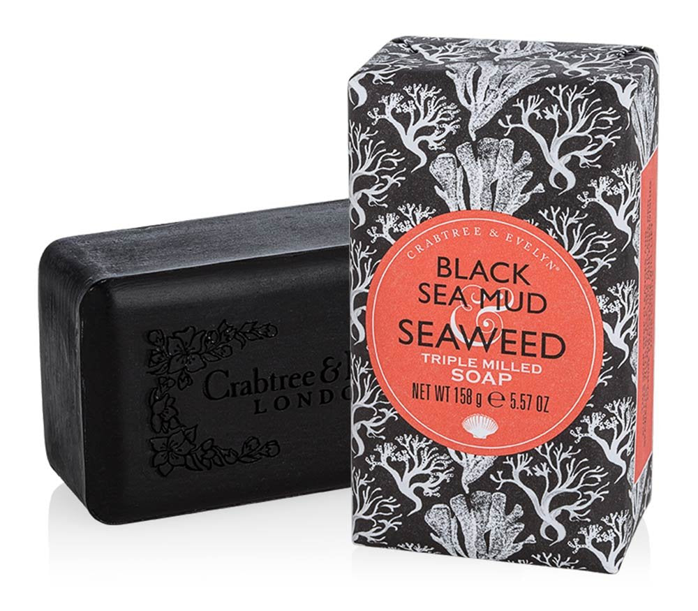 Crabtree & Evelyn, Black Sea Mud and Seaweed, Scented Soap Bar, 158 g