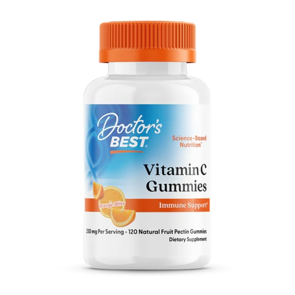Doctor's Best vitaminas C 250 mg, apelsinų skonio – 120 guminukų