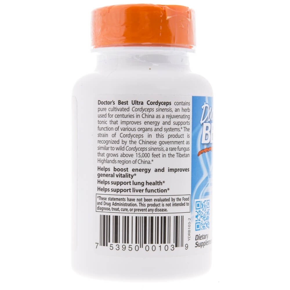 Doctor's Best Ultra Cordyceps 750 mg – 60 kapsulių