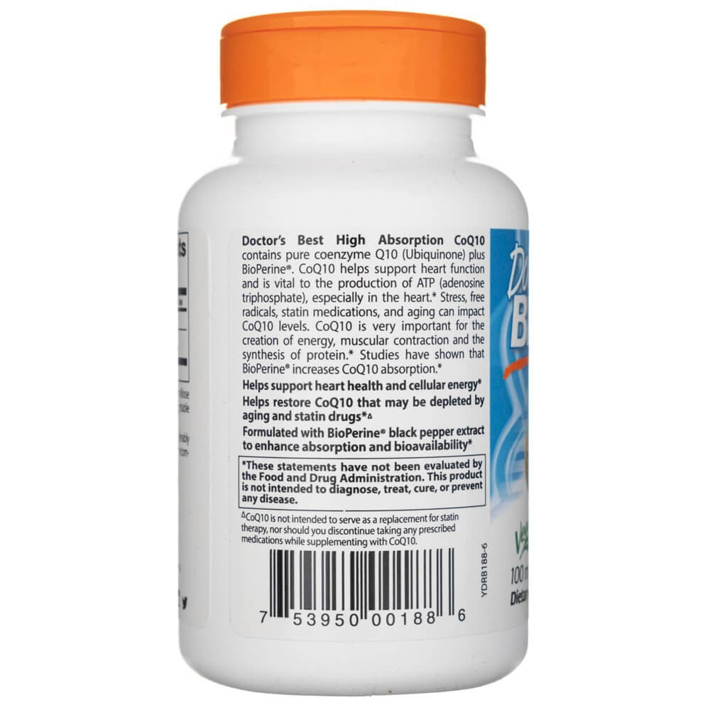 Doctor's Best didelės absorbcijos kofermentas Q10 su BioPerine 100 mg – 120 kapsulių