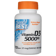 Doctor's Best vitaminas D3 5000 TV – 180 kapsulių