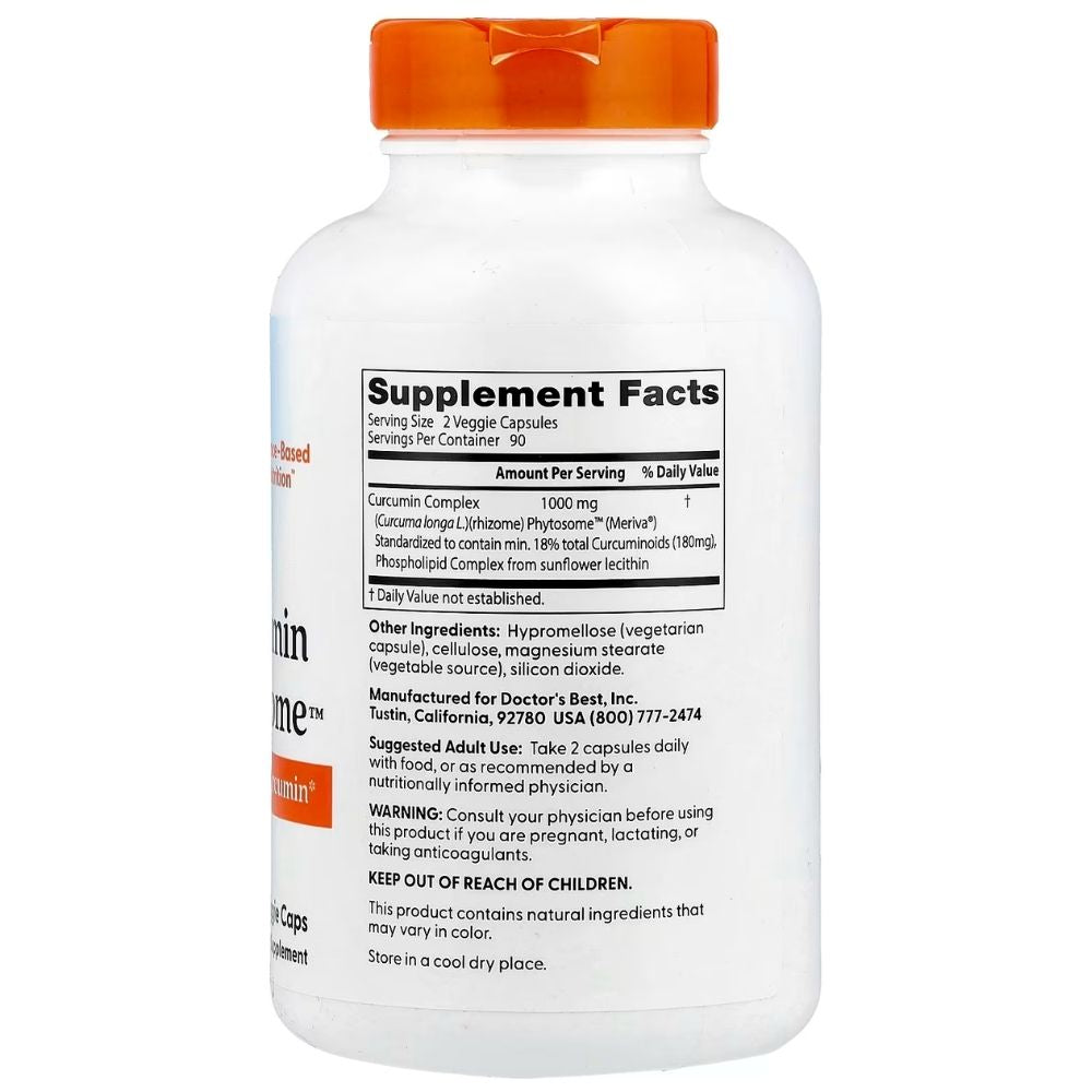 Doctor's Best kurkumino fitosomos su Meriva 500 mg – 60 kapsulių