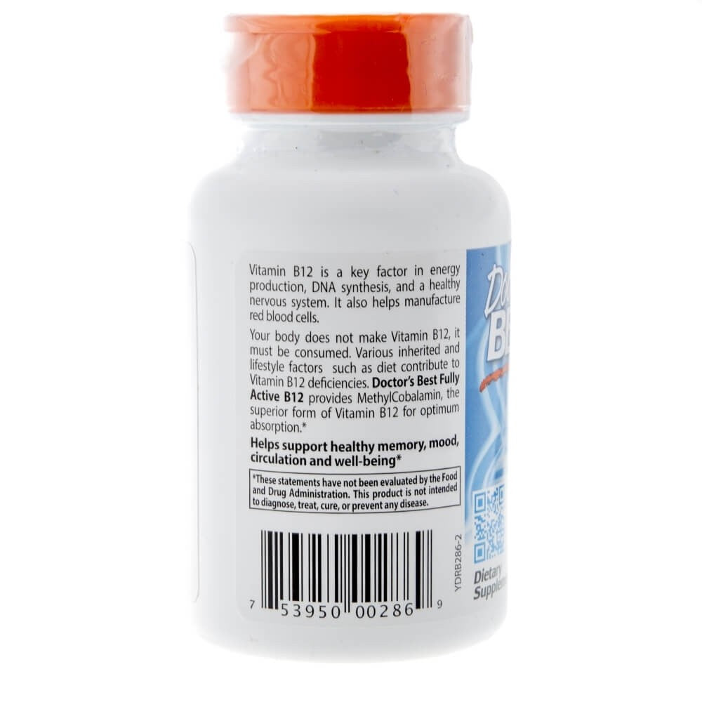 Doctor's Best pilnai aktyvus vitaminas B12 1500 mcg – 60 kapsulių