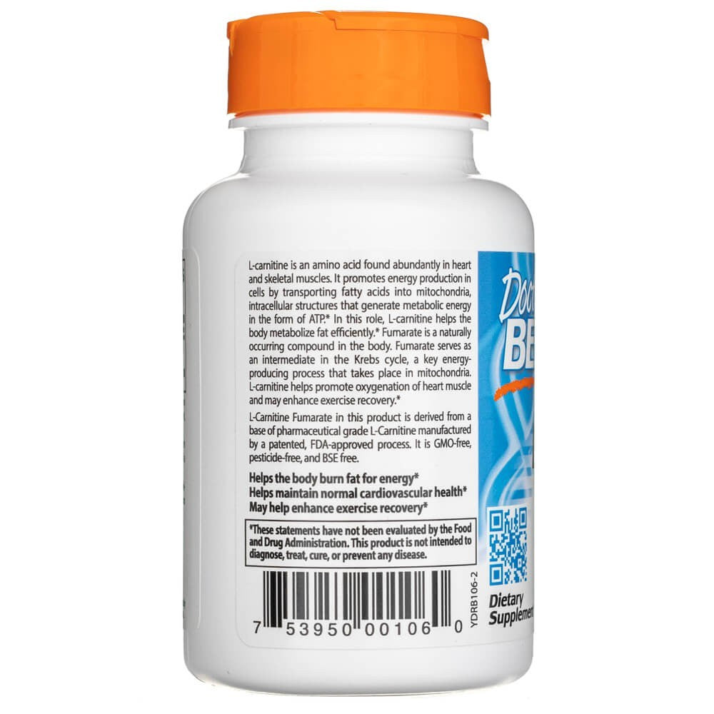 Doctor's Best L-karnitino fumaratas su Biosint karnitinais 855 mg – 60 kapsulių